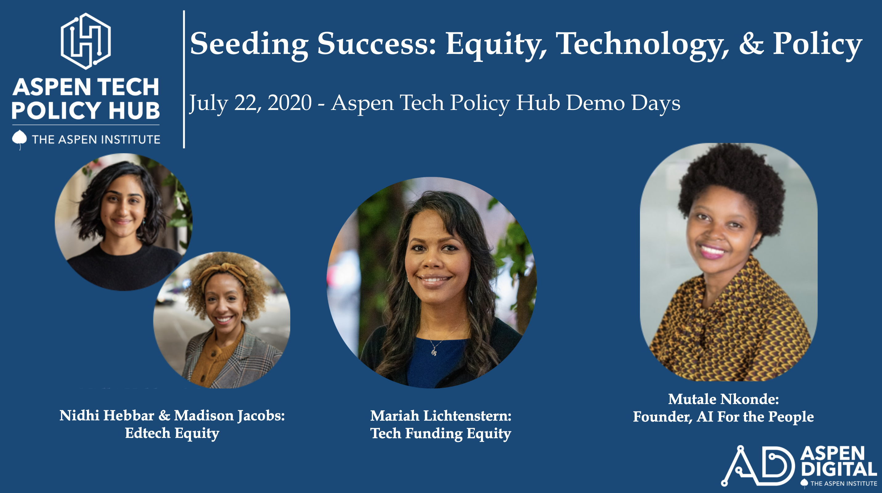 Aspen Tech Policy Hub: Projects on Seeding Success: Equity, Technology & Policy