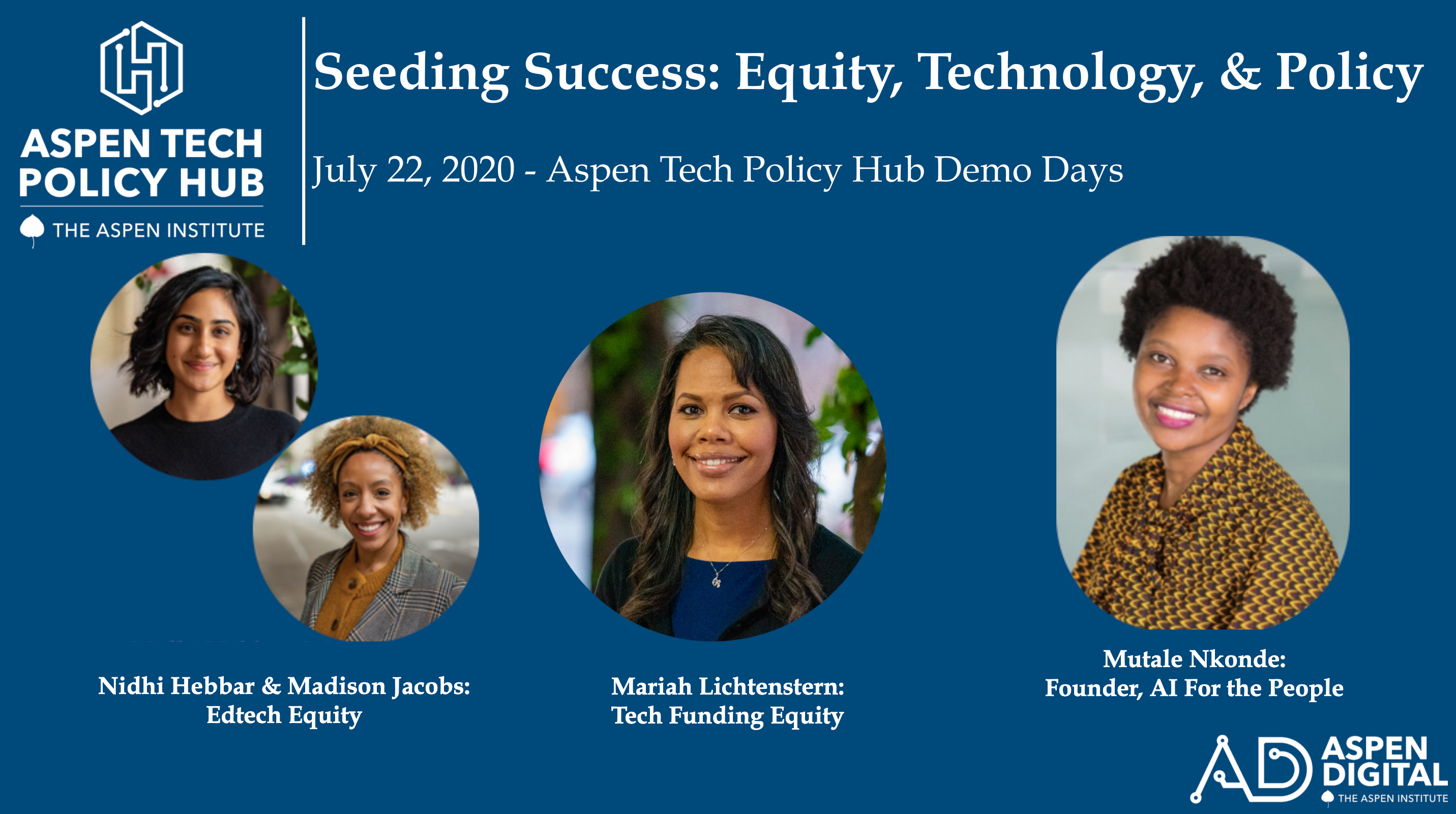 Aspen Tech Policy Hub: Projects on Seeding Success: Equity, Technology & Policy